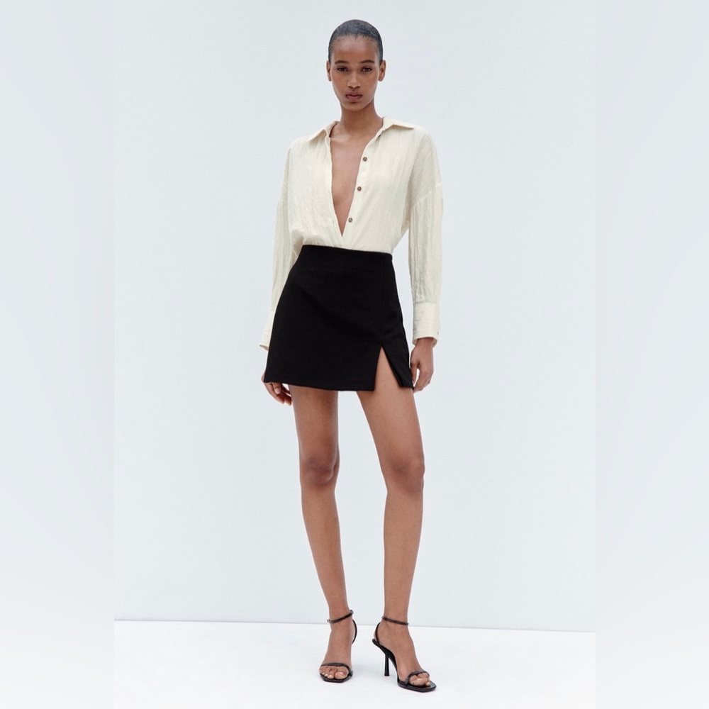Zara Slit Skort - Black - NEW WITH TAGS